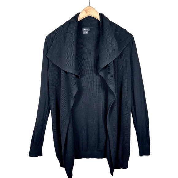 THEORY Winxie Draped Waffle Knit Cashmere Blend Open Front Cardigan - Picture 1 of 9